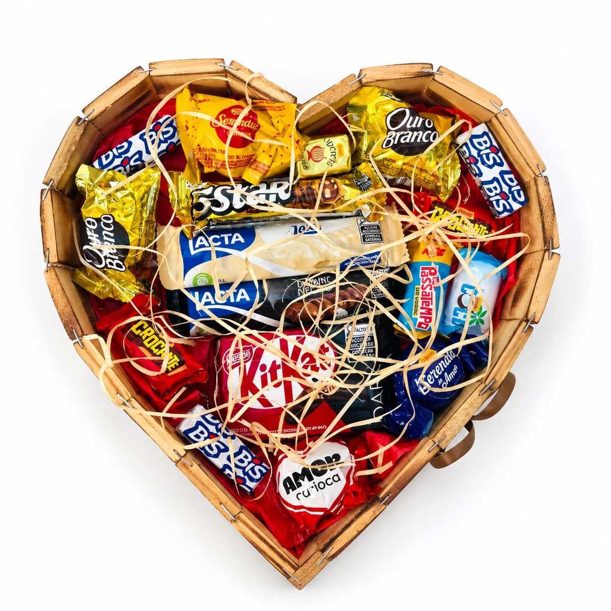 Coração G recheado de chocolates diversos