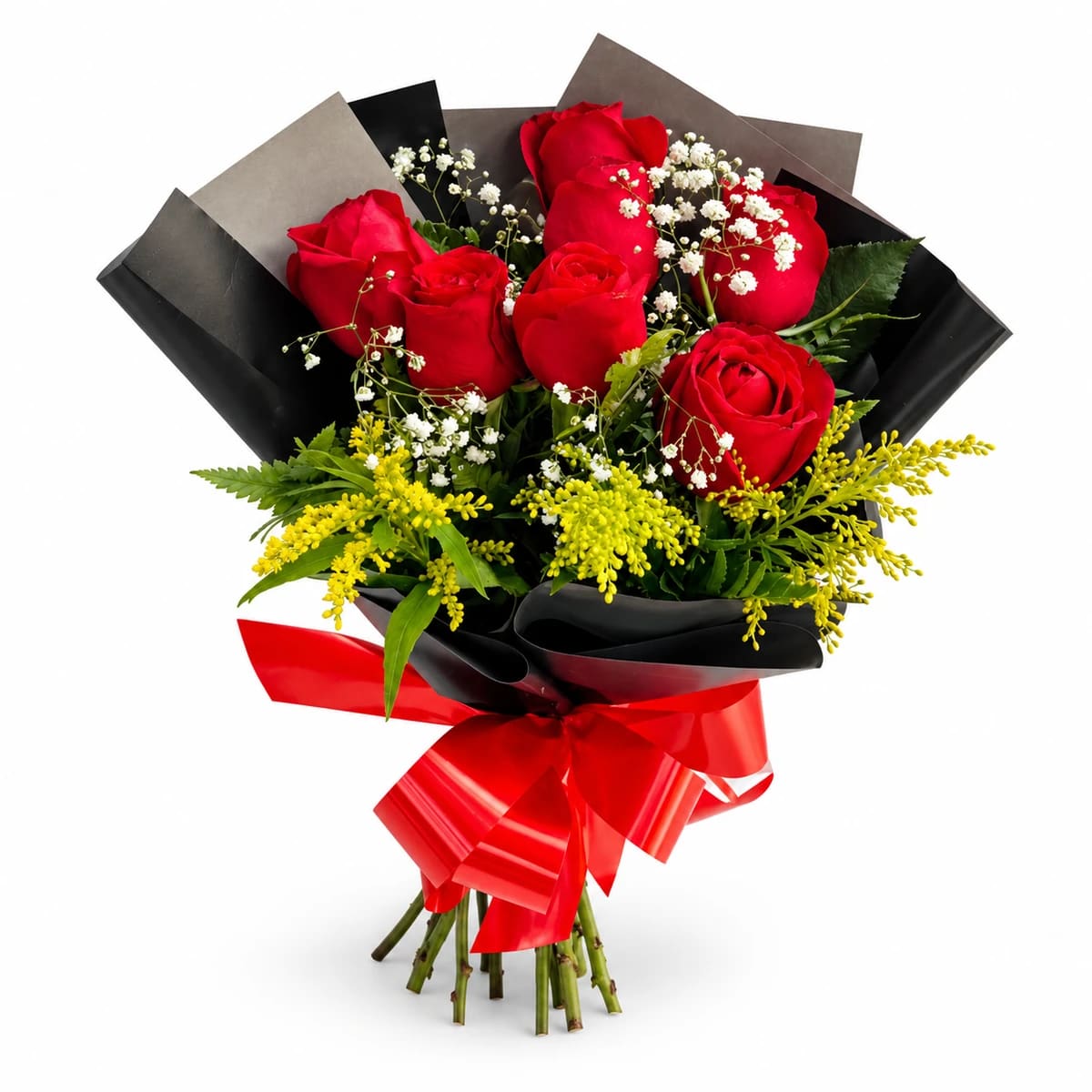 Buquê Love 07 rosas em papel black