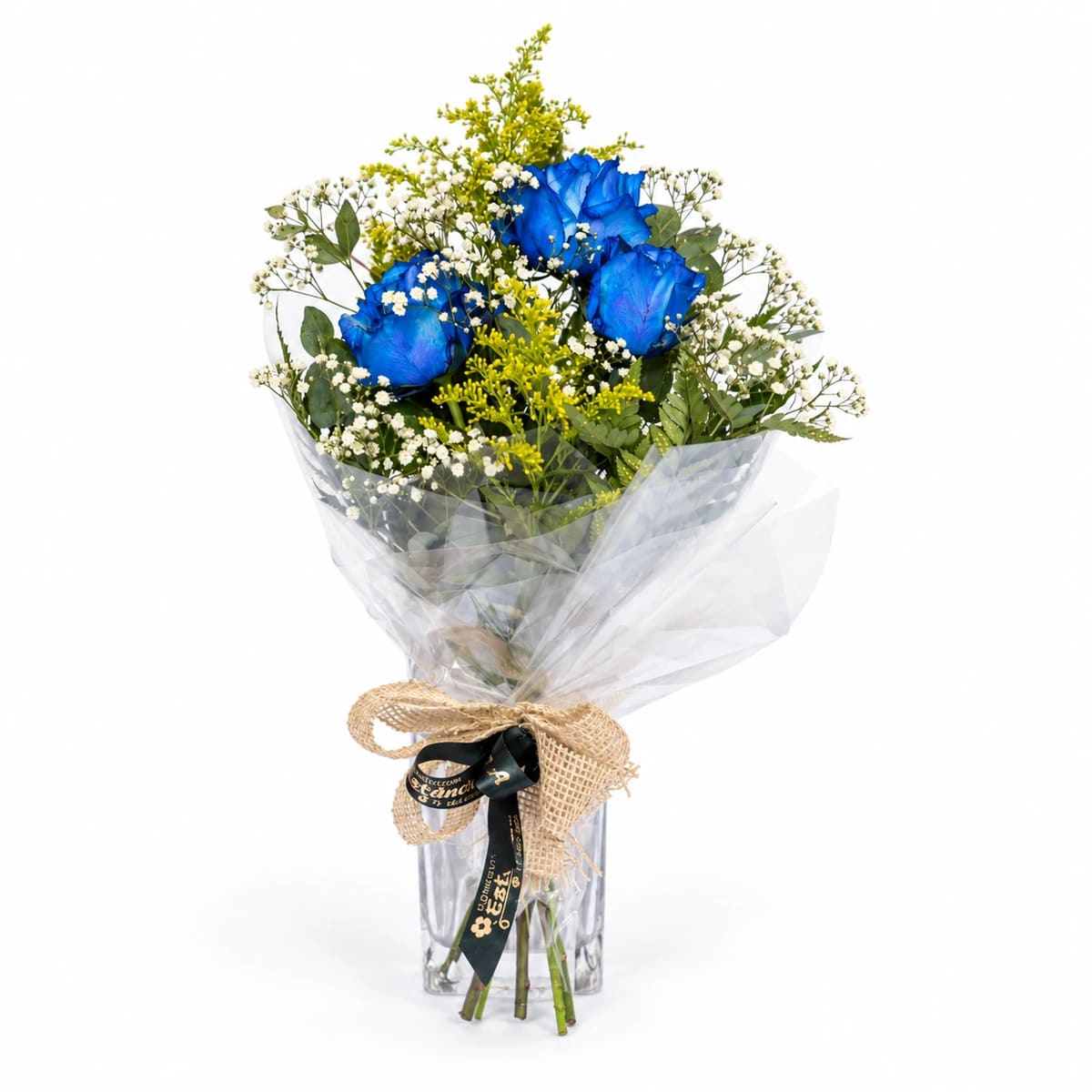 Buquê Rosas azuis para Ele (Decor Celofane)