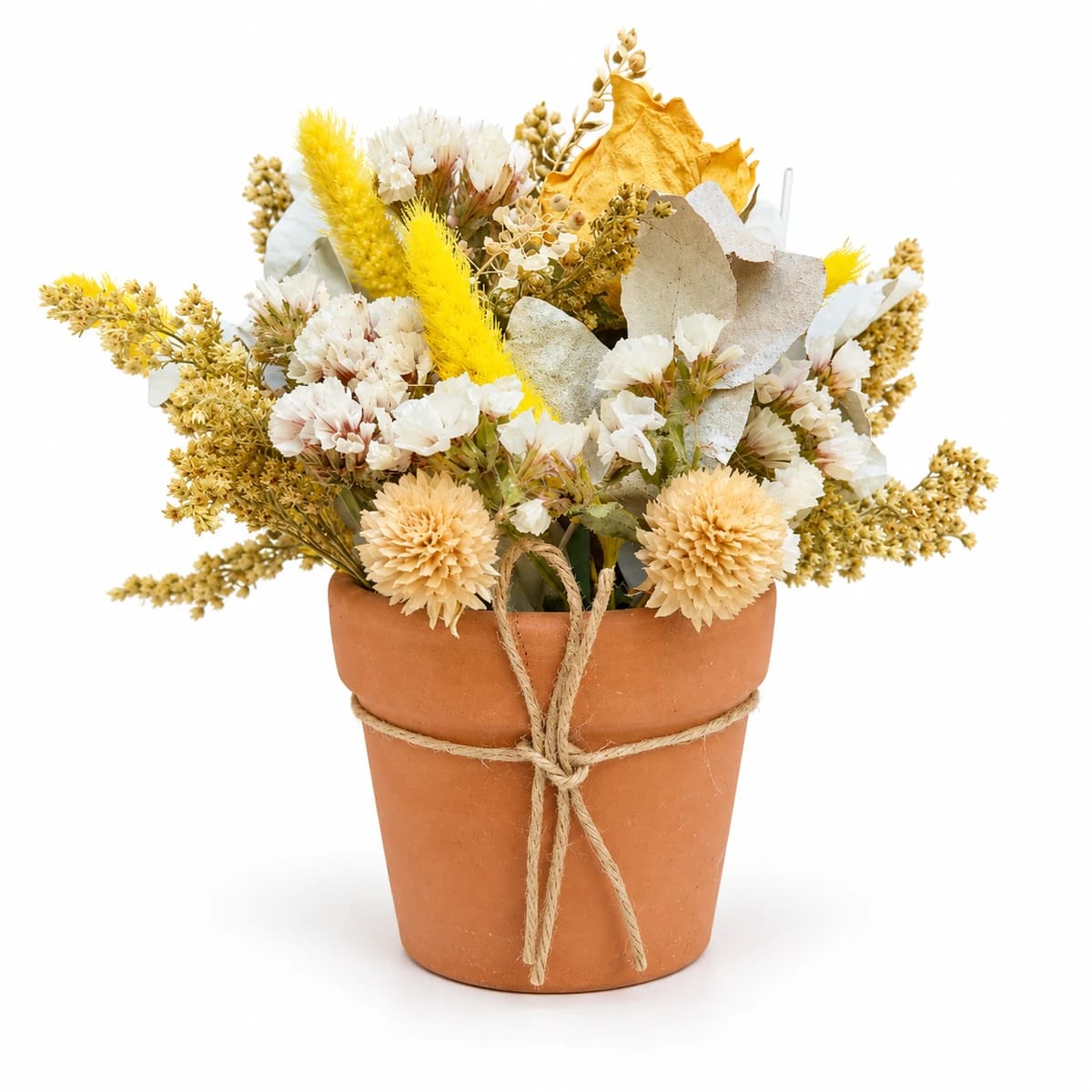 Vaso artesanal flores desidratadas