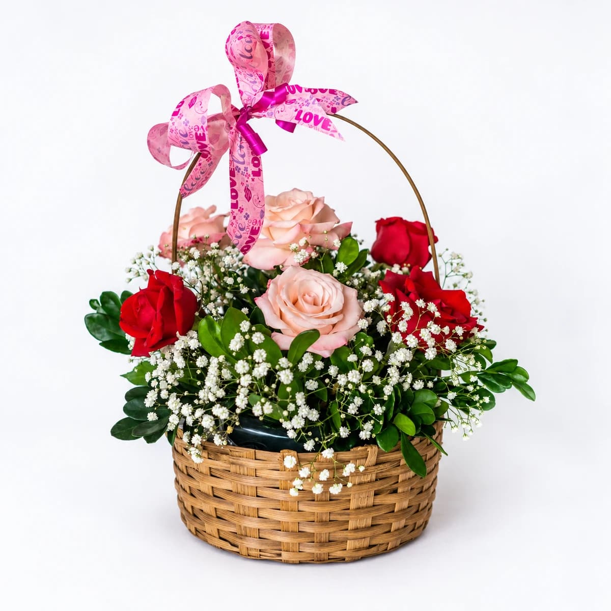 Cesta Rosas Mulher Prendada