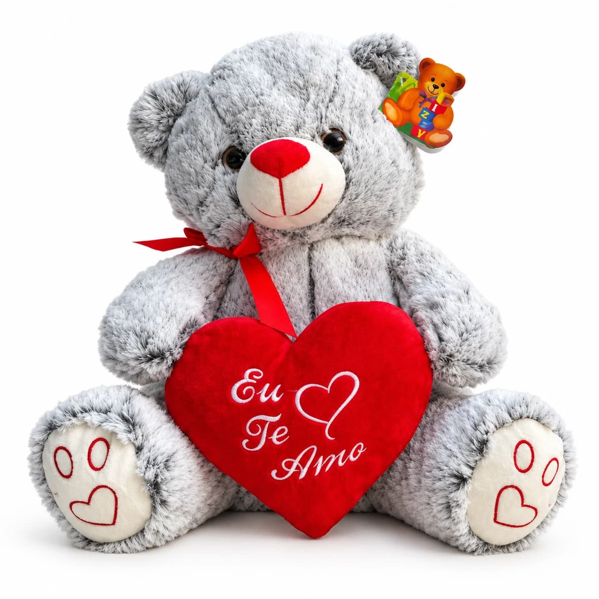 Urso pelúcia romântico cinza G FG9018