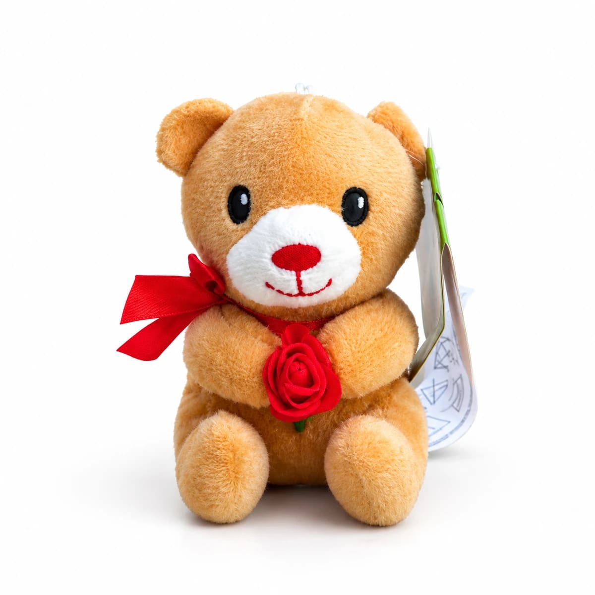 Urso pelúcia caramelo segurando rosa F1865