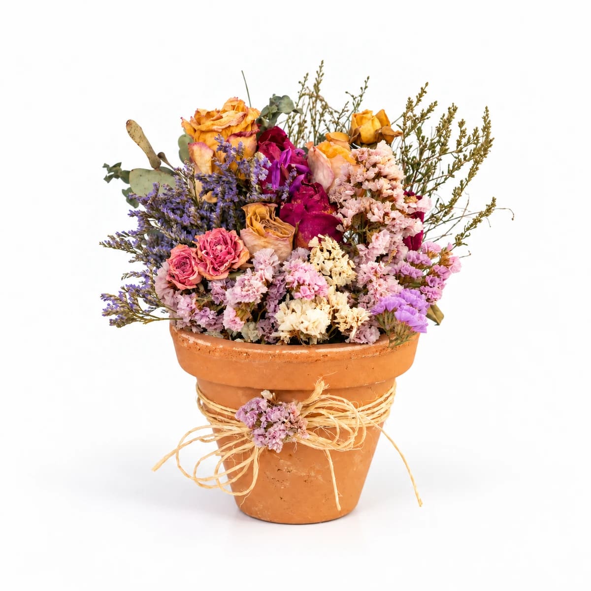 Vaso Ceramica com Flores Desidratadas