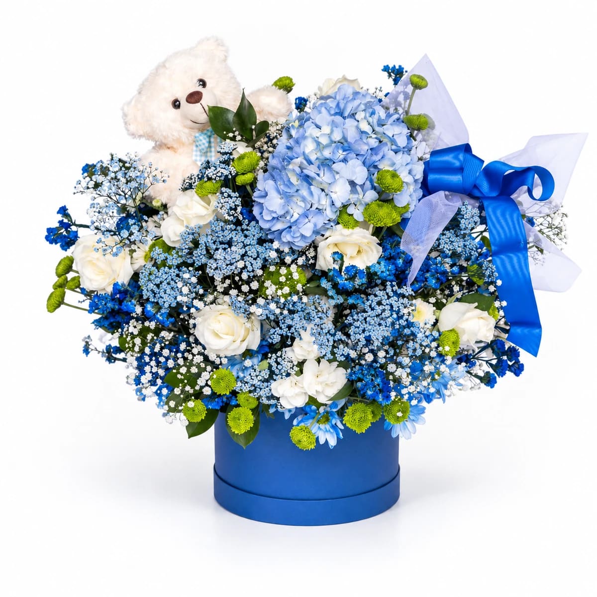 Box Bem Vindo Princípe Flores + Pelúcia Maternidade