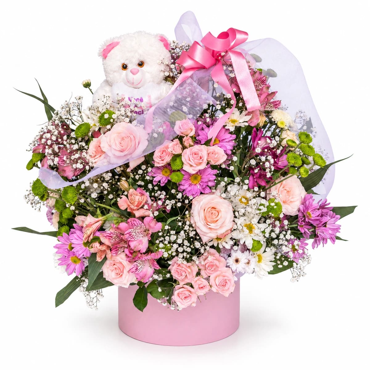 Box Bem Vinda Princesa Flores + Pelúcia Maternidade