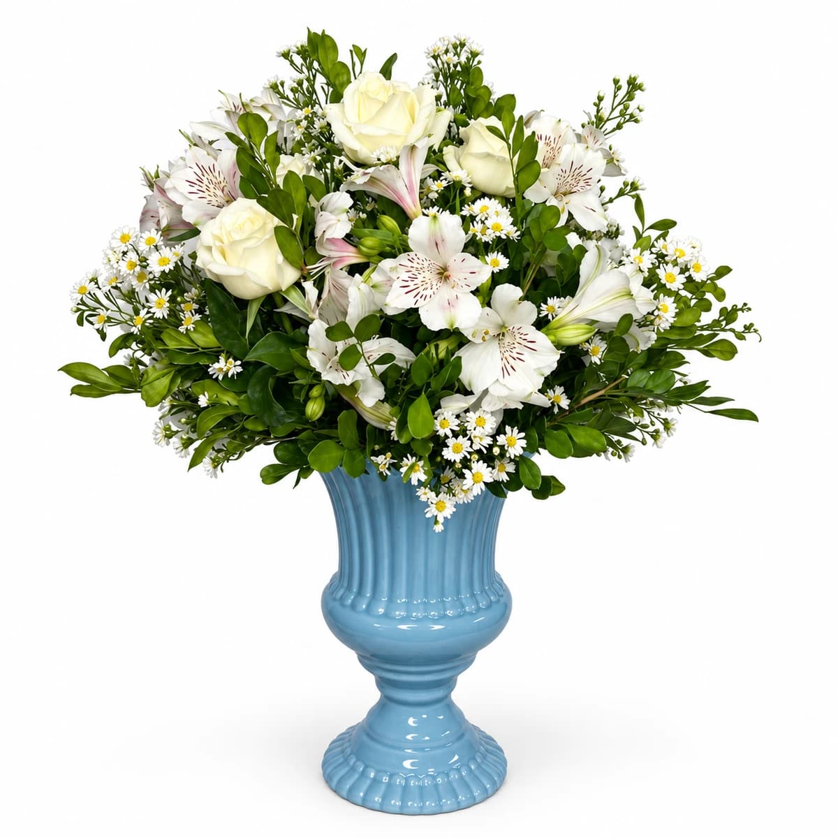 Arranjo Floral Branco e Verde
