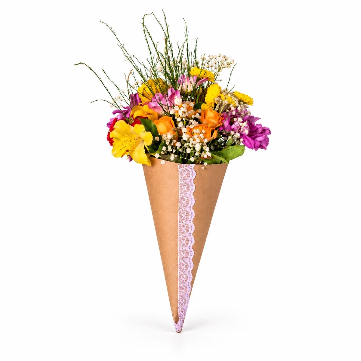 Cone Artesanal + Flores do Campo Naturais